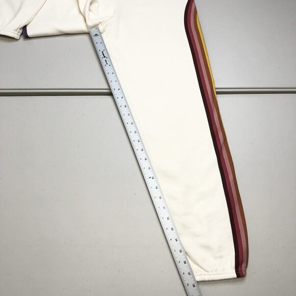 Marine Layer White Joggers with Multicolor Stripes - Picture 4 of 8